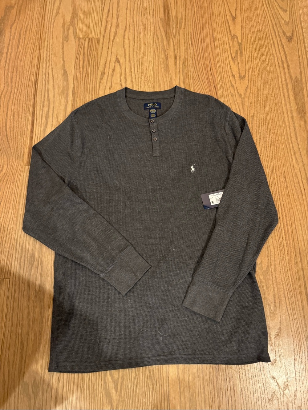 Ralph Lauren Charcoal Waffle-Texture Henley